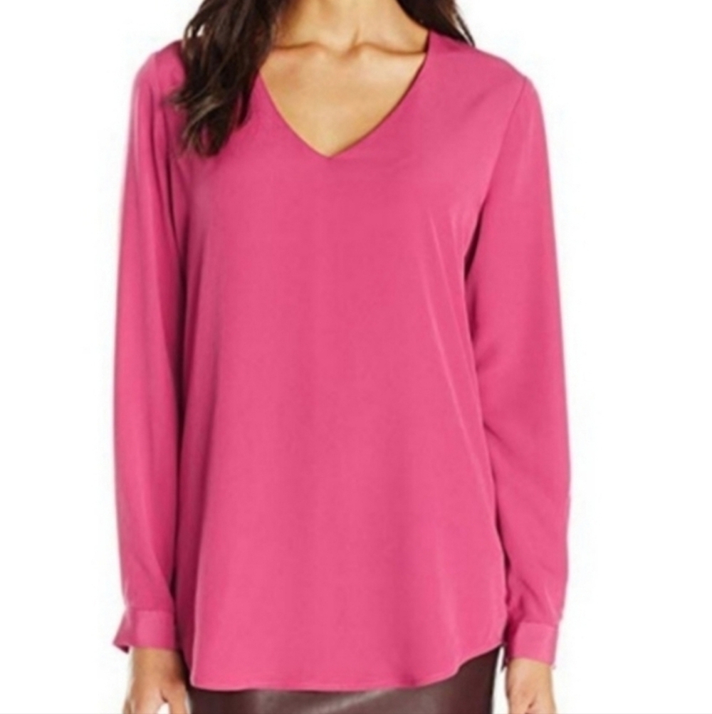 NYDJ Modern Tunic Blouse Berry Tweed purple M - Picture 7 of 7